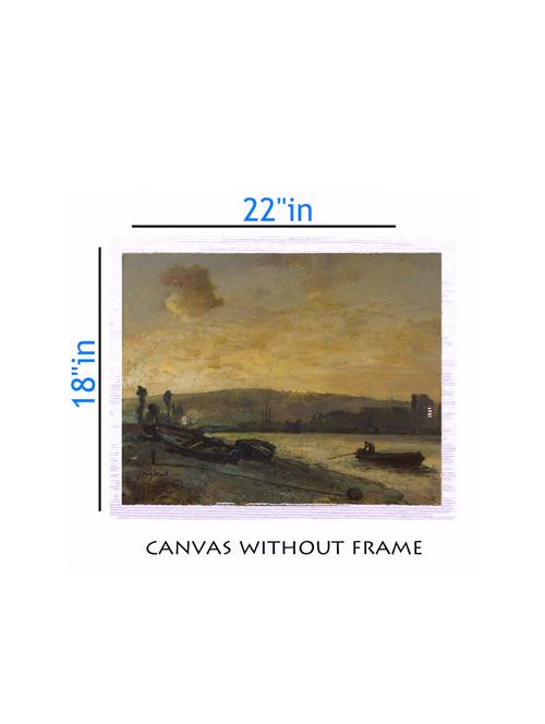 canvas nature painting without frame + silver plated rs.1000 replica note - 10376672 - Very Small Image - 1