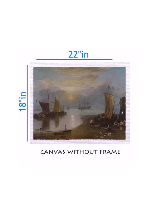canvas nature painting without frame + silver plated rs.1000 replica note - 10376674 - Very Small Image - 1