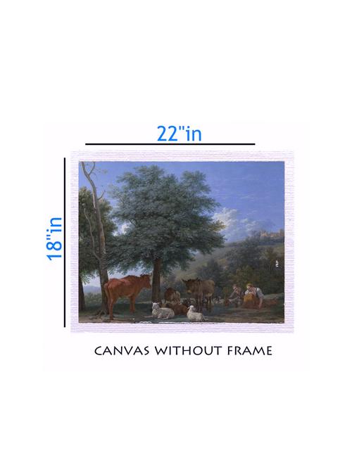 canvas nature painting without frame + silver plated rs.1000 replica note - 10376676 - Very Small Image - 1