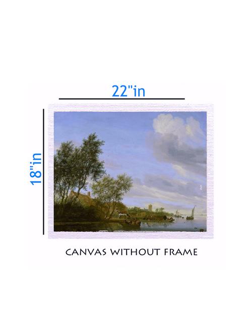 canvas nature painting without frame + silver plated rs.1000 replica note - 10376680 - Very Small Image - 1