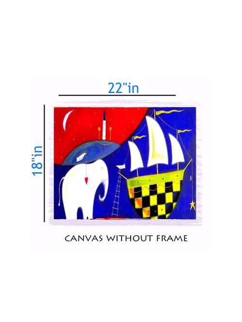 canvas animal painting without frame + silver plated rs.1000 replica note - 10376694 - Very Small Image - 1
