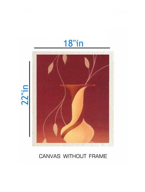 canvas flower pot painting without frame + silver plated rs.1000 replica note - 10376700 - Very Small Image - 1
