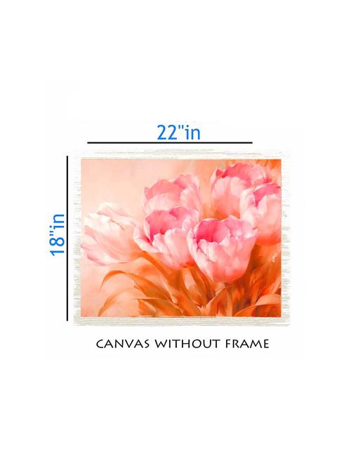 canvas flower painting without frame + silver plated rs.1000 replica note - 10376701 - Very Small Image - 1