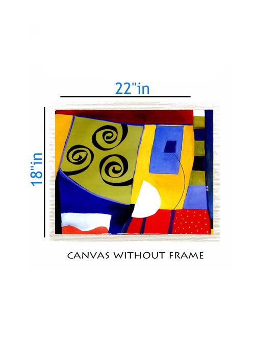 canvas abstract painting without frame + silver plated rs.1000 replica note - 10376702 - Very Small Image - 1