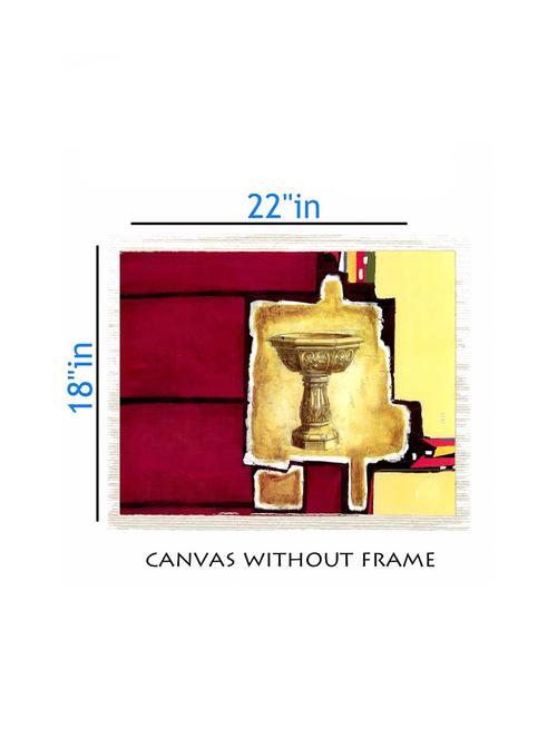canvas abstract painting without frame + silver plated rs.1000 replica note - 10376703 - Very Small Image - 1