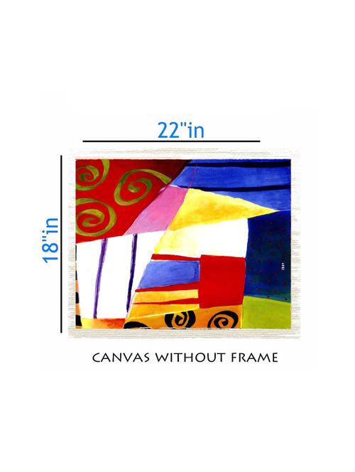 canvas abstract painting without frame + silver plated rs.1000 replica note - 10376704 - Very Small Image - 1