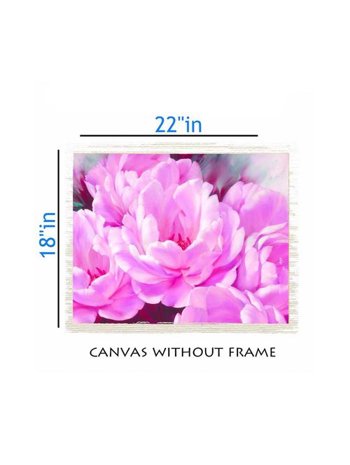 canvas floral painting without frame + silver plated rs.1000 replica note - 10376710 - Very Small Image - 1