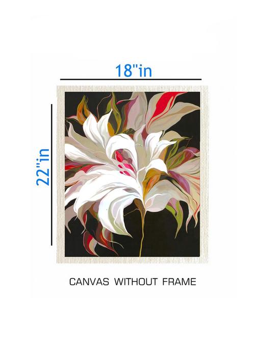 canvas flower pot painting without frame + silver plated rs.1000 replica note - 10376715 - Very Small Image - 1