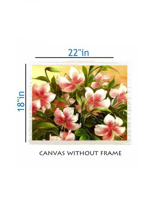 canvas floral painting without frame + silver plated rs.1000 replica note - 10376724 - Very Small Image - 1