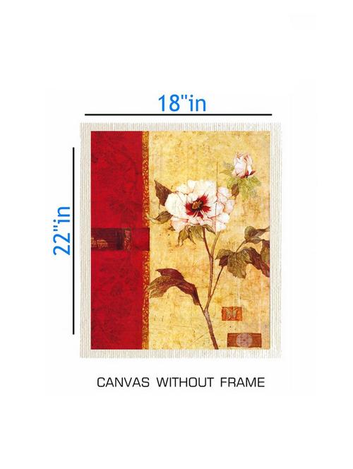 canvas floral painting without frame + silver plated rs.1000 replica note - 10376731 - Very Small Image - 1