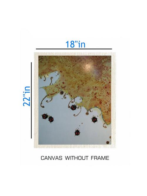canvas abstract painting without frame + silver plated rs.1000 replica note - 10376734 - Very Small Image - 1