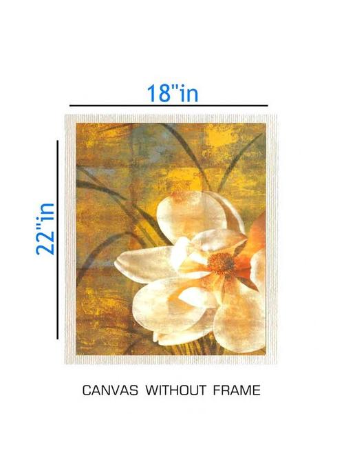 canvas floral painting without frame + silver plated rs.1000 replica note - 10376741 - Very Small Image - 1