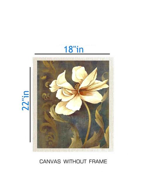 canvas floral painting without frame + silver plated rs.1000 replica note - 10376746 - Very Small Image - 1