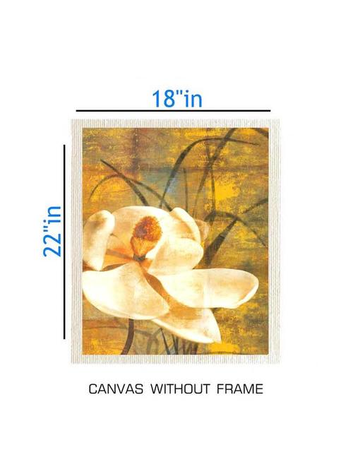 canvas floral painting without frame + silver plated rs.1000 replica note - 10376747 - Very Small Image - 1