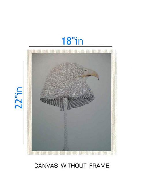 canvas floral painting without frame + silver plated rs.1000 replica note - 10376753 - Very Small Image - 1