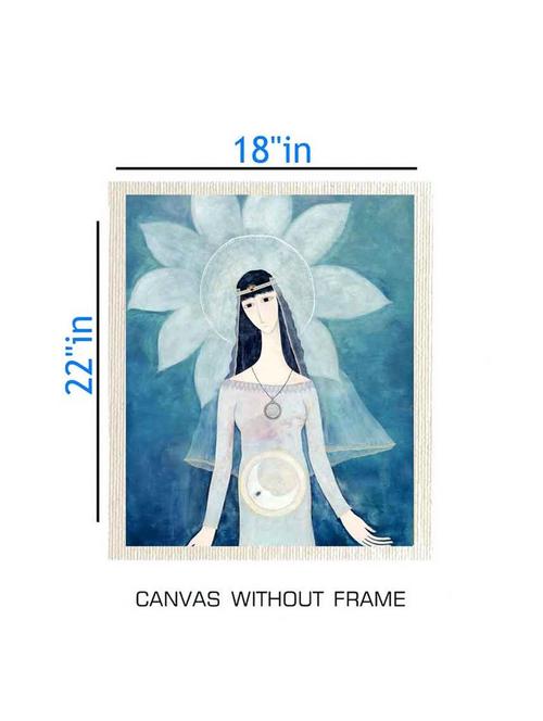 canvas angel painting without frame + silver plated rs.1000 replica note - 10376757 - Very Small Image - 1