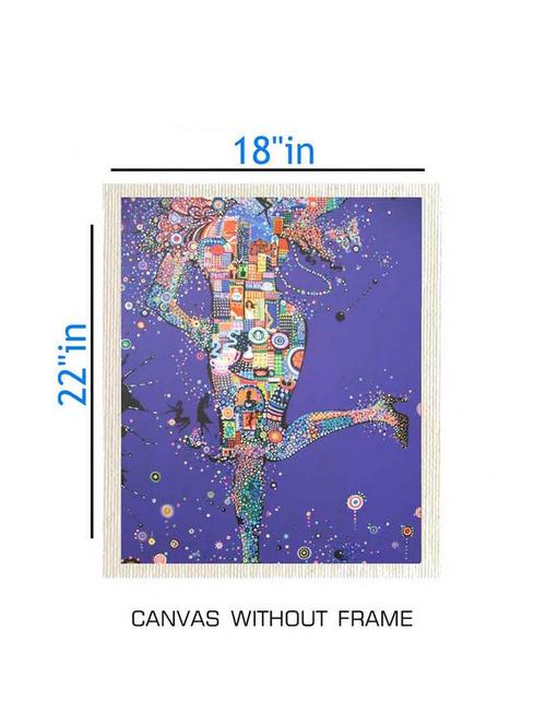 canvas abstract painting without frame + silver plated rs.1000 replica note - 10376759 - Very Small Image - 1