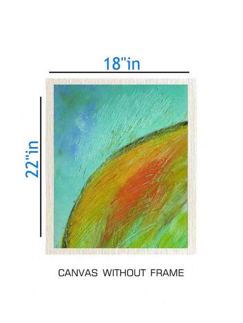 canvas abstract painting without frame + silver plated rs.1000 replica note - 10376766 - Very Small Image - 1
