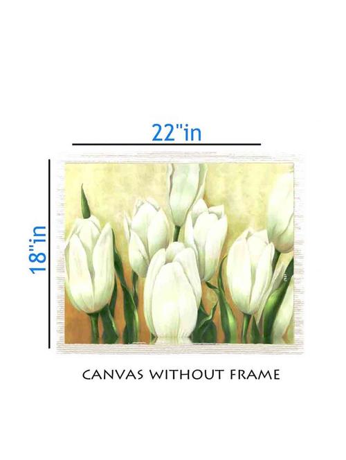 canvas floral painting without frame + silver plated rs.1000 replica note - 10376767 - Very Small Image - 1