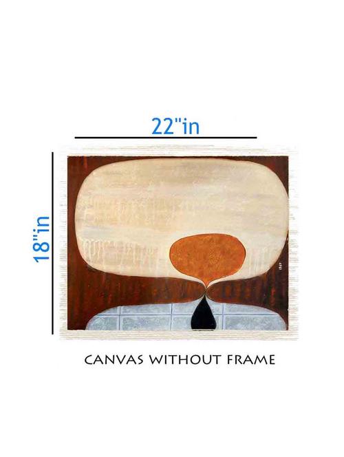 canvas abstract painting without frame + silver plated rs.1000 replica note - 10376768 - Very Small Image - 1