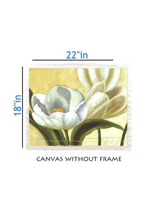 canvas floral painting without frame + silver plated rs.1000 replica note - 10376771 - Very Small Image - 1