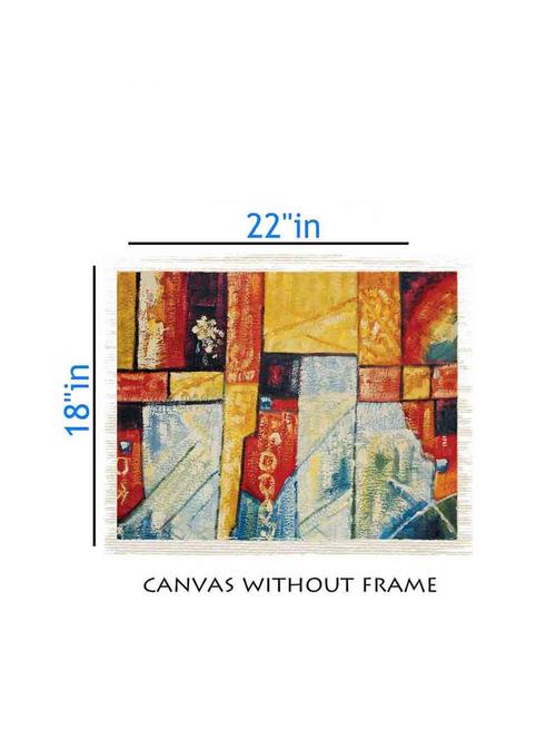 canvas abstract painting without frame + silver plated rs.1000 replica note - 10376772 - Very Small Image - 1