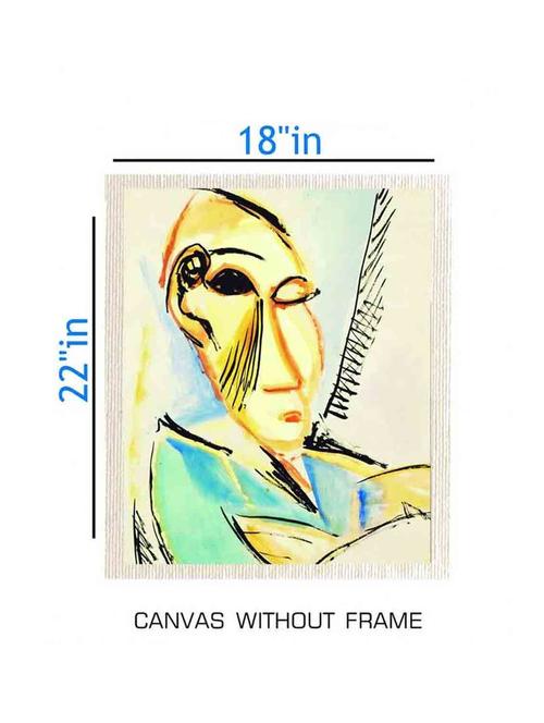 canvas abstract face painting without frame + silver plated rs.1000 replica note - 10376774 - Very Small Image - 1