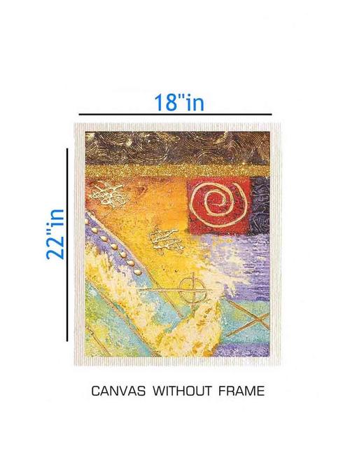 canvas abstract painting without frame + silver plated rs.1000 replica note - 10376776 - Very Small Image - 1