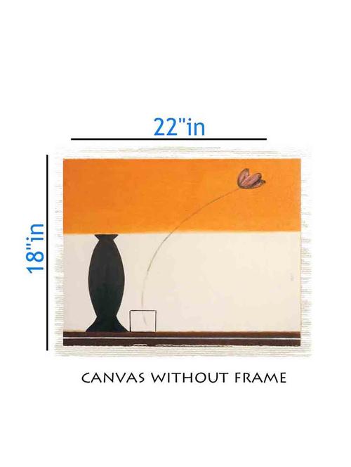 canvas flower pot painting without frame + silver plated rs.1000 replica note - 10376786 - Very Small Image - 1
