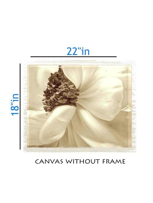 canvas white flower painting without frame + silver plated rs.1000 replica note - 10376793 - Very Small Image - 1