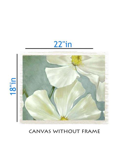 canvas white flower painting without frame + silver plated rs.1000 replica note - 10376795 - Very Small Image - 1
