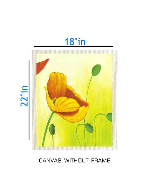 canvas yellow flower painting without frame + silver plated rs.1000 replica note - 10376800 - Very Small Image - 1