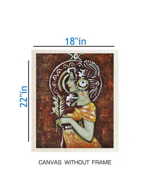 canvas abstract painting without frame + silver plated rs.1000 replica note - 10376804 - Very Small Image - 1