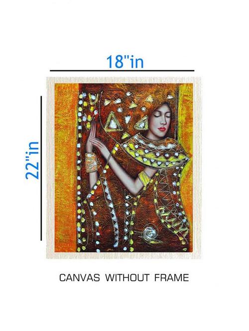 canvas abstract painting without frame + silver plated rs.1000 replica note - 10376807 - Very Small Image - 1