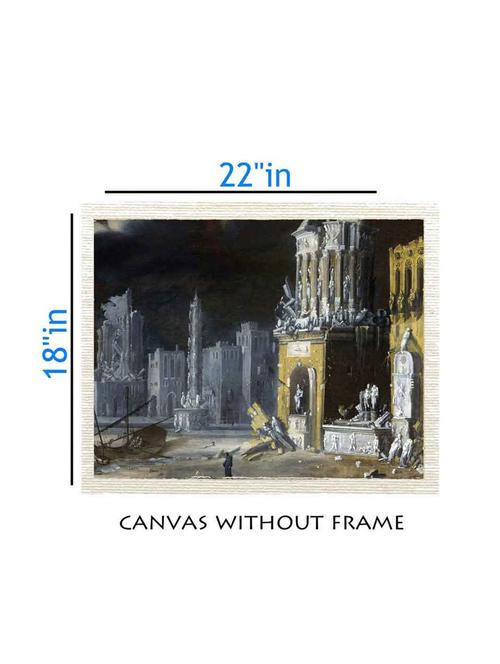canvas abstract painting without frame + silver plated rs.1000 replica note - 10376813 - Very Small Image - 1