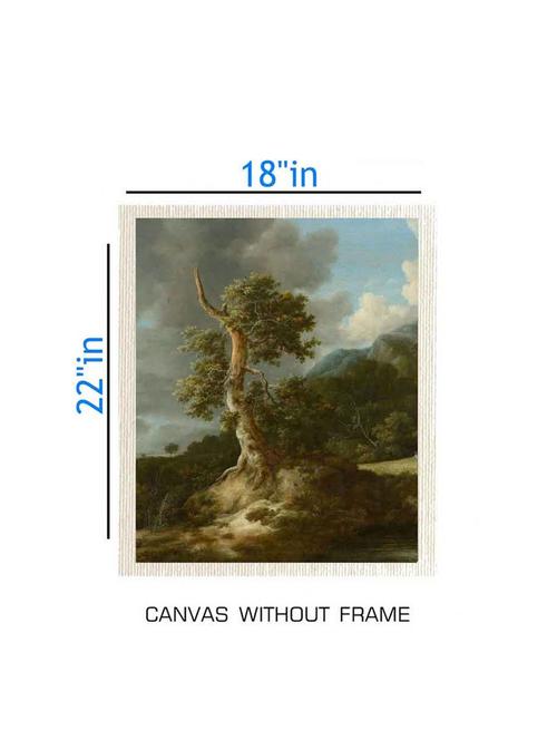 canvas nature painting without frame + silver plated rs.1000 replica note - 10376814 - Very Small Image - 1
