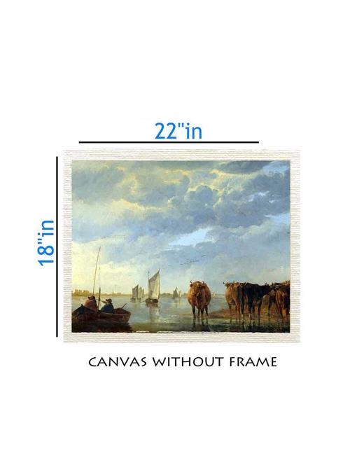 canvas nature painting without frame + silver plated rs.1000 replica note - 10376815 - Very Small Image - 1