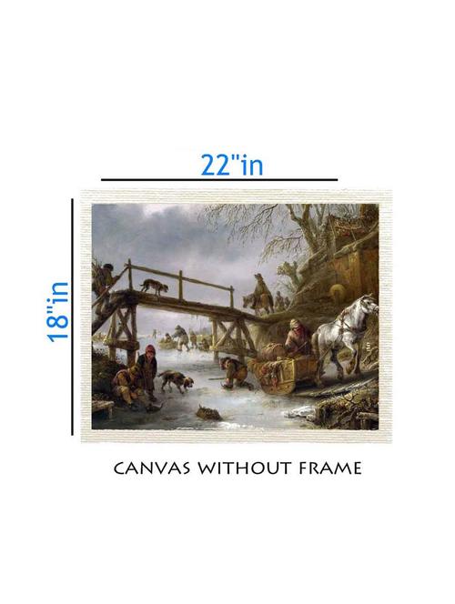 canvas nature painting without frame + silver plated rs.1000 replica note - 10376816 - Very Small Image - 1