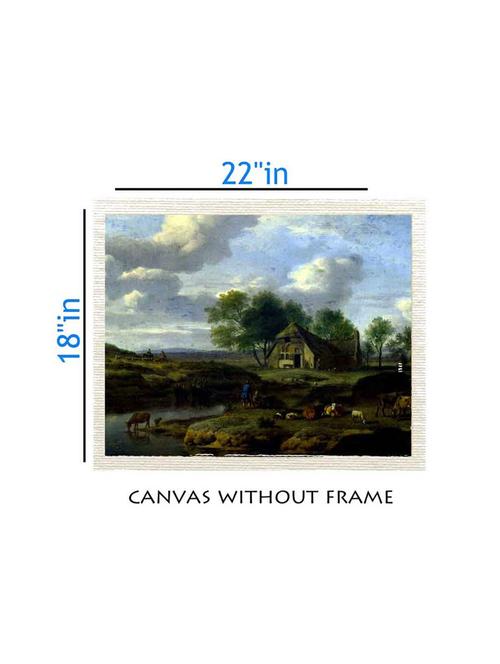 canvas nature painting without frame + silver plated rs.1000 replica note - 10376817 - Very Small Image - 1