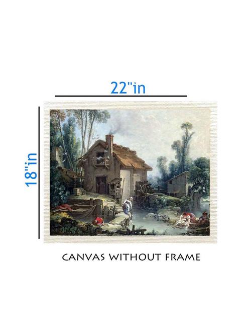 canvas nature painting without frame + silver plated rs.1000 replica note - 10376818 - Very Small Image - 1