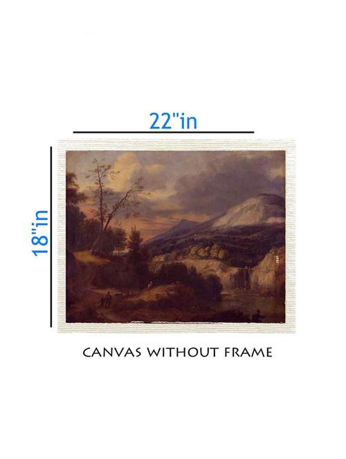 canvas nature painting without frame + silver plated rs.1000 replica note - 10376823 - Very Small Image - 1
