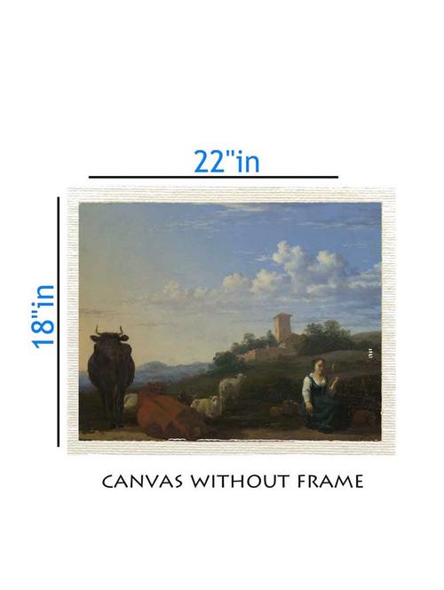 canvas nature painting without frame + silver plated rs.1000 replica note - 10376828 - Very Small Image - 1