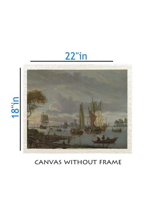 canvas nature painting without frame + silver plated rs.1000 replica note - 10376830 - Very Small Image - 1