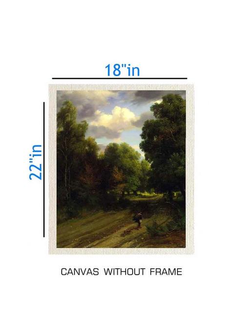 canvas nature painting without frame + silver plated rs.1000 replica note - 10376834 - Very Small Image - 1