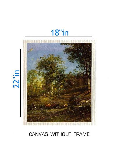 canvas nature painting without frame + silver plated rs.1000 replica note - 10376836 - Very Small Image - 1