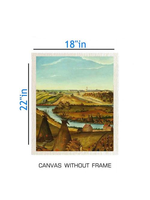 canvas nature painting without frame + silver plated rs.1000 replica note - 10376837 - Very Small Image - 1