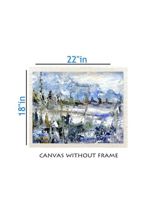 canvas abstract painting without frame + silver plated rs.1000 replica note - 10376841 - Very Small Image - 1