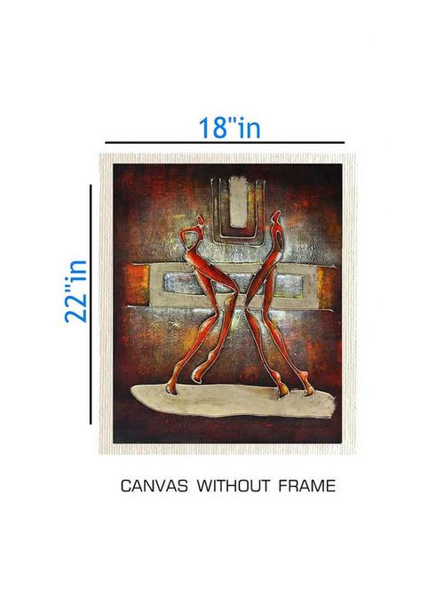 canvas abstract painting without frame + silver plated rs.1000 replica note - 10376844 - Very Small Image - 1
