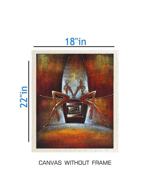 canvas abstract painting without frame + silver plated rs.1000 replica note - 10376847 - Very Small Image - 1