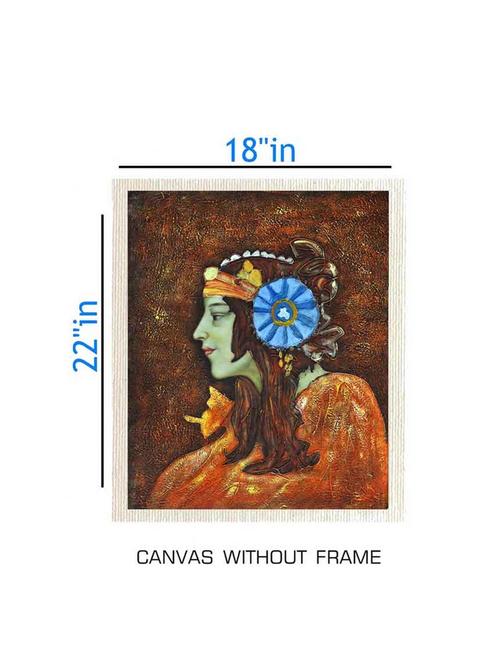 canvas abstract painting without frame + silver plated rs.1000 replica note - 10376850 - Very Small Image - 1